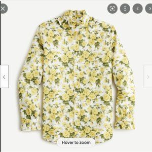 J. Crew Floral Blouse - Yellow and Green